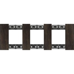 Рамка на 3 поста, 6 модулей - Немецкий стандарт. Цвет Орех. Bticino серия Living Now. KA4802M3LG