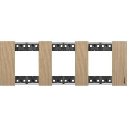 Рамка на 3 поста, 6 модулей - Немецкий стандарт. Цвет Дуб. Bticino серия Living Now. KA4802M3LM