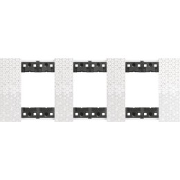 Рамка на 3 поста, 6 модулей - Немецкий стандарт. Цвет Пиксель. Bticino серия Living Now. KA4802M3MW