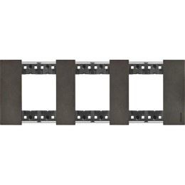 Рамка на 3 поста, 6 модулей - Немецкий стандарт. Цвет Космос. Bticino серия Living Now. KA4802M3NG