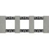 Рамка на 3 поста, 6 модулей - Немецкий стандарт. Цвет Сталь. Bticino серия Living Now. KA4802M3ZG