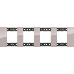 Рамка на 4 поста, 8 модулей - Немецкий стандарт. Цвет Аура. Bticino серия Living Now. KA4802M4DM