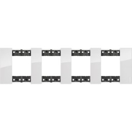 Рамка на 4 поста, 8 модулей - Немецкий стандарт. Цвет Лёд. Bticino серия Living Now. KA4802M4DW