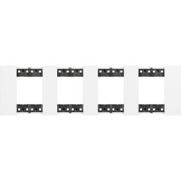 Рамка на 4 поста, 8 модулей - Немецкий стандарт. Цвет Белый. Bticino серия Living Now. KA4802M4KW