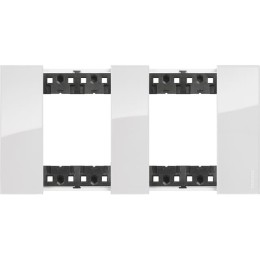 Рамка на 2 поста, 4 модуля - Немецкий стандарт. Цвет Лёд. Bticino серия Living Now. KA4802M2DW