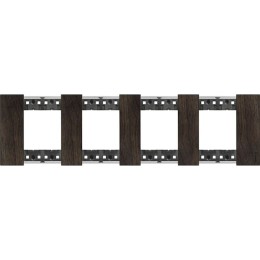 Рамка на 4 поста, 8 модулей - Немецкий стандарт. Цвет Орех. Bticino серия Living Now. KA4802M4LG
