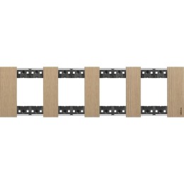 Рамка на 4 поста, 8 модулей - Немецкий стандарт. Цвет Дуб. Bticino серия Living Now. KA4802M4LM