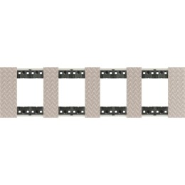 Рамка на 4 поста, 8 модулей - Немецкий стандарт. Цвет Оптик. Bticino серия Living Now. KA4802M4MM