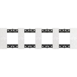 Рамка на 4 поста, 8 модулей - Немецкий стандарт. Цвет Пиксель. Bticino серия Living Now. KA4802M4MW