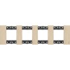 Рамка на 4 поста, 8 модулей - Немецкий стандарт. Цвет Золото. Bticino серия Living Now. KA4802M4ZW