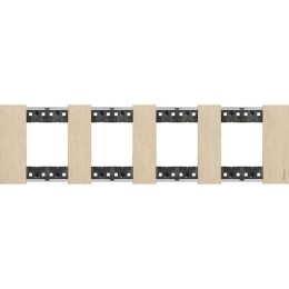 Рамка на 4 поста, 8 модулей - Немецкий стандарт. Цвет Золото. Bticino серия Living Now. KA4802M4ZW