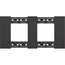 Рамка на 2 поста, 4 модуля - Немецкий стандарт. Цвет Чёрный. Bticino серия Living Now. KA4802M2KG