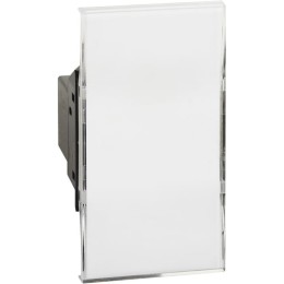 Механизм выключателя одноклавишный кнопочного в сборе с табличкой для надписи и подсветкой 3А 2 модуля. Bticino серия Living Now. K4040