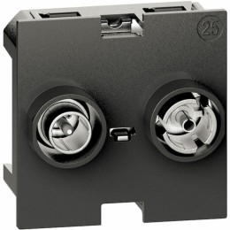 Механизм розетки телевизионной-спутниковой TV-SAT проходная 2 модуля. Bticino серия Living Now. K4217M2P14