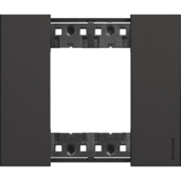 Рамка на 1 пост, 2 модуля - Немецкий/Итальянский стандарт. Цвет Чёрный. Bticino серия Living Now. KA4802KG