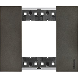 Рамка на 1 пост, 2 модуля - Немецкий/Итальянский стандарт. Цвет Космос. Bticino серия Living Now. KA4802NG