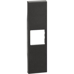Лицевая панель адаптеров Keystone RJ45 1 модуль. Цвет Чёрный. Bticino серия Living Now. KG07K