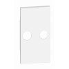Лицевая панель розетки телевизионной TV с 2 отверстиями 2 модуля. Цвет Белый. Bticino серия Living Now. KW25M2