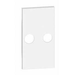 Лицевая панель розетки телевизионной TV с 2 отверстиями 2 модуля. Цвет Белый. Bticino серия Living Now. KW25M2