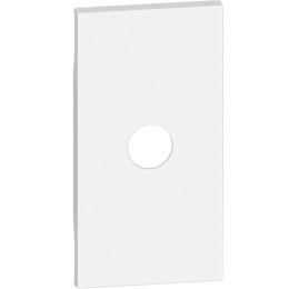 Лицевая панель розеток телевизионных TV и кабельных выводов с 1 отверстием 2 модуля. Цвет Белый. Bticino серия Living Now. KW08M2