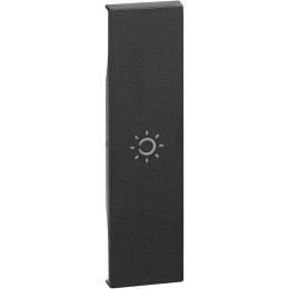 Лицевая панель выключателей и переключателей с символом "лампа" 1 модуль. Цвет Чёрный. Bticino серия Living Now. KG01A