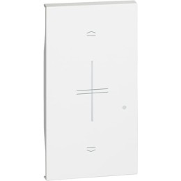 Лицевая панель умного выключателя рольставени/жалюзи с окошком индикации 2 модуля. Цвет Белый. Living Now NETATMO. KW43M2