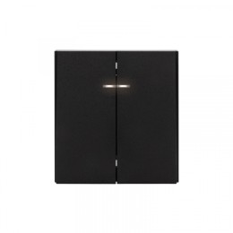 KRANZ STRONG Выключатель 2 кл с подсветкой 10А с/у антрацит, с 1-пост. рамкой