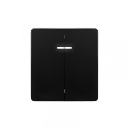 KRANZ ROUND Выключатель 2 кл с подсветкой 10А с/у оникс, с 1-пост. рамкой