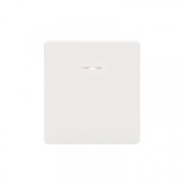 KRANZ ROUND Выключатель 1 кл проходной (переключатель) с подсветкой 10А с/у перламутр, с 1-пост. рамкой