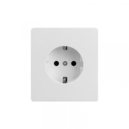 KRANZ ROUND Розетка 1-ая с/з с/у, со шторками 16А перламутр, с 1-пост. рамкой