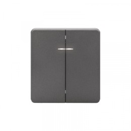 KRANZ ROUND Выключатель 2 кл с подсветкой 10А с/у титан, с 1-пост. рамкой