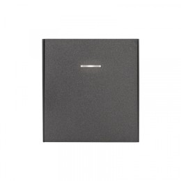 KRANZ STRONG Выключатель 1 кл проходной (переключатель) с подсветкой 10А с/у графит, с 1-пост. рамкой