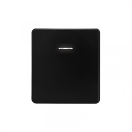 KRANZ ROUND Выключатель 1 кл с подсветкой 10А с/у оникс, с 1-пост. рамкой