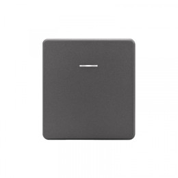 KRANZ ROUND Выключатель 1 кл перекрестный (переключатель) с подсветкой 10А с/у титан, с 1-пост. рамкой