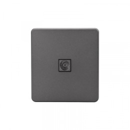 KRANZ ROUND Розетка TV с/у титан, с 1-пост. рамкой