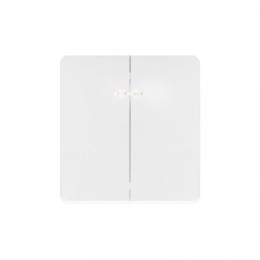 KRANZ ROUND Выключатель 2 кл с подсветкой 10А с/у перламутр, с 1-пост. рамкой