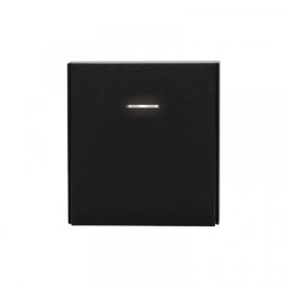 KRANZ STRONG Выключатель 1 кл проходной (переключатель) с подсветкой 10А с/у антрацит, с 1-пост. рамкой