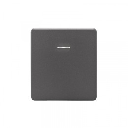 KRANZ ROUND Выключатель 1 кл с подсветкой 10А с/у титан, с 1-пост. рамкой