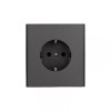 KRANZ STRONG Розетка 1-ая с/з с/у, со шторками 16А графит, с 1-пост. рамкой