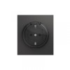 KRANZ STRONG Розетка 1-ая с/з с/у, со шторками и крышкой 16А графит, с 1-пост. рамкой