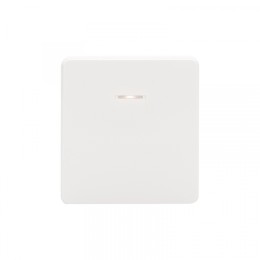 KRANZ ROUND Выключатель 1 кл с подсветкой 10А с/у перламутр, с 1-пост. рамкой