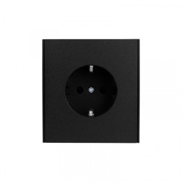 KRANZ STRONG Розетка 1-ая с/з с/у, со шторками 16А антрацит, с 1-пост. рамкой