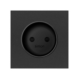 Накладка розетки без заземления черный матовый Simon 100, 10000040-238
