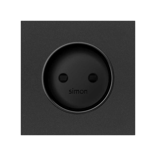 Накладка розетки без заземления черный матовый Simon 100, 10000040-238