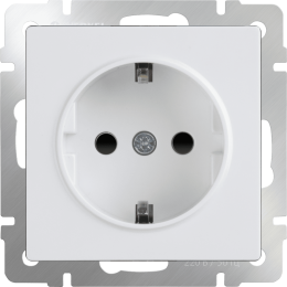 W1171301 Розетка с заземлением, безвинтовой зажим (белая) Antik Werkel a051108