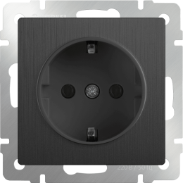 W1171004 Розетка с заземлением (графит рифленый) Antik Werkel a050761