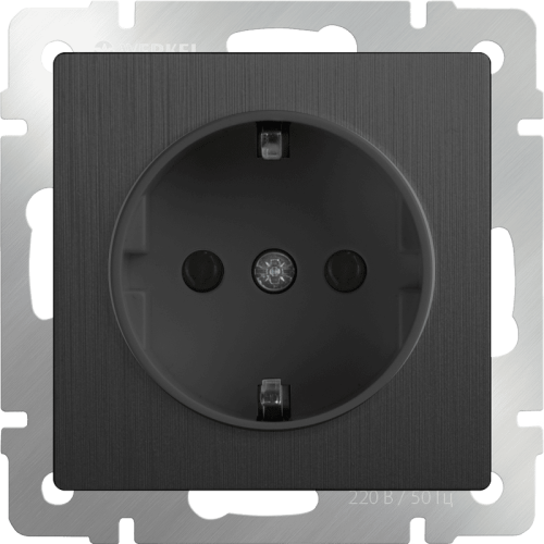 W1171004 Розетка с заземлением (графит рифленый) Antik Werkel a050761