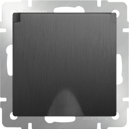 W1171204 Розетка влагозащ. с зазем. с защит. крышкой и шторками (графит рифленый) Antik Werkel a050754