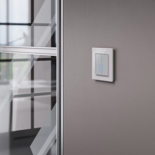 W4520606 Умный сенсорный выключатель двухклавишный серебряный Werkel a048324