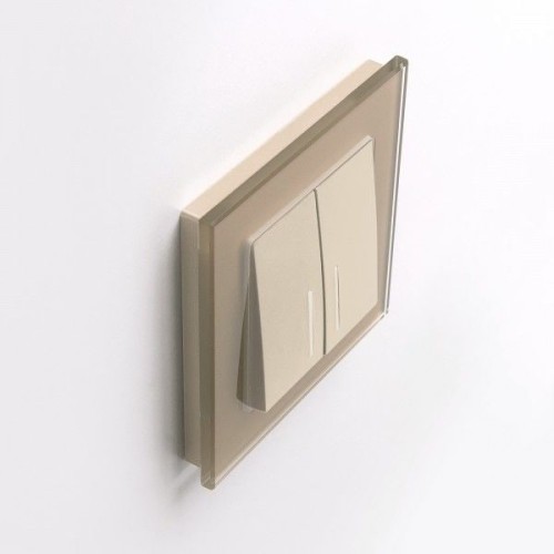 W1122111 Выключатель двухклавишный проходной с подсветкой (шампань) Werkel a050861